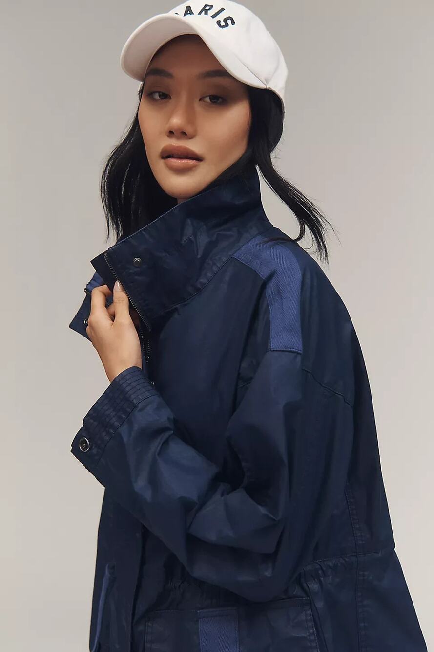Pilcro Anthropologie Waxed Cotton Utility Jacket Down Size L A011219